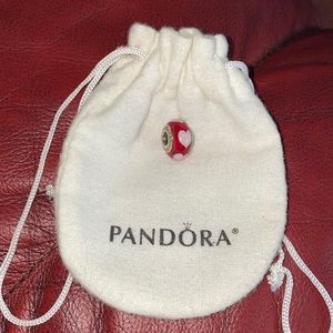 EUC PANDORA MURANO GLASS CHARM BEAD- RED W/ 🤍COMES W/ PANDORA BAG IN PICS